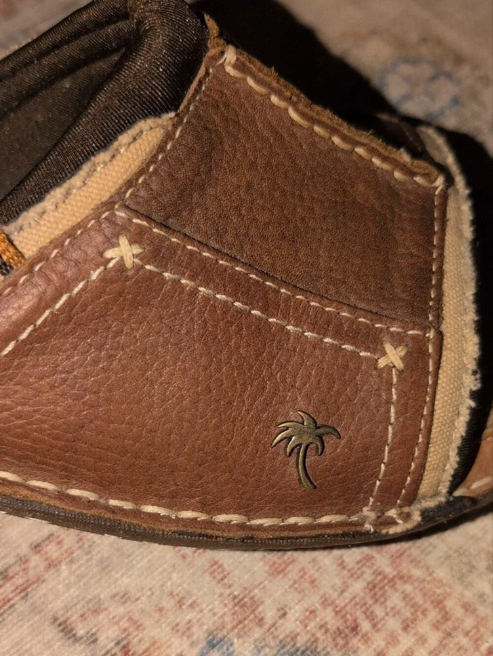 Margaritaville Men's Leather Brown & Tan Slide Sandals